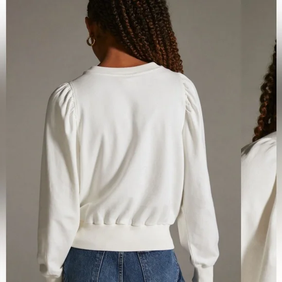 Anthropologie Embroidered Puff-Sleeve Sweatshirt - Picture 4 of 12